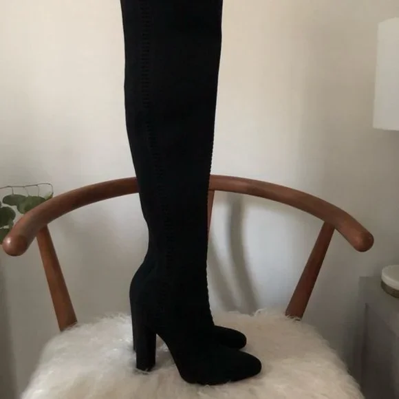 NEW RARE Gianvito Rossi Vires Knit Over The Knee Cuissard Thigh Boots Thurlow - Picture 9 of 12